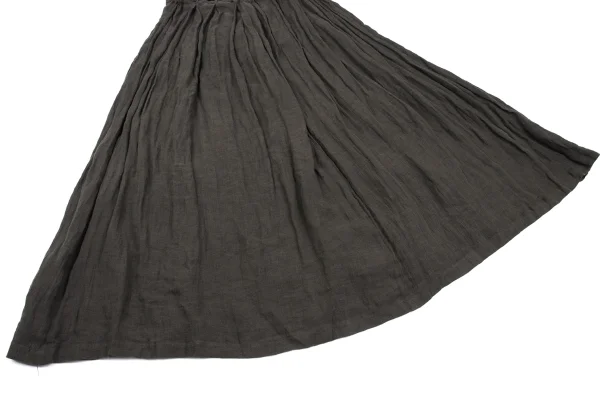 Plantation Linen Wrinkle Pleated Skirt K-170011_006