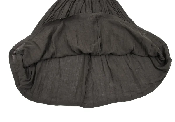 Plantation Linen Wrinkle Pleated Skirt K-170011_007