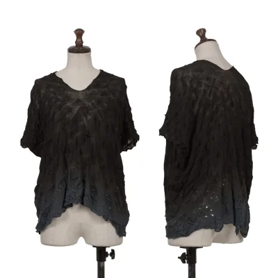 JURGEN LEHL Cotton Design Woven Gradation Hole Hem Top