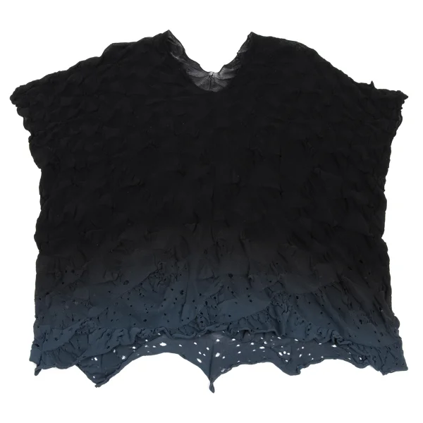 JURGEN LEHL Cotton Design Woven Gradation Hole Hem Top K-170013_002