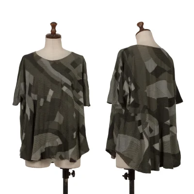 JURGEN LEHL Cotton Design Woven Dolman Sleeve T-shirt