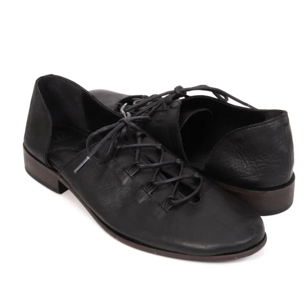 Y's Side-opened Design Leather Shoes Black 5(About US 7) K-170016_001