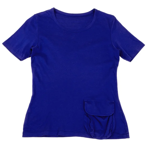 Yohji Yamamoto FEMME Flap Pocket Design T-shirt Blue 2 K-170017_001