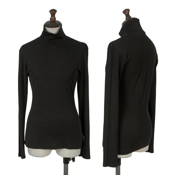 Yohji Yamamoto Stretch High Neck Top Black 3 K-170018_001
