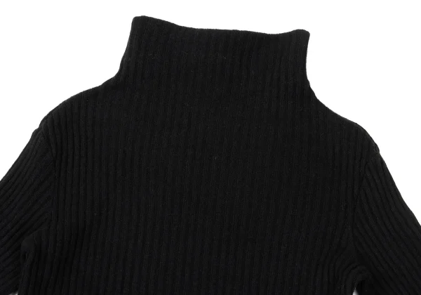 Yohji Yamamoto FEMME Wool Blend High-neck Ribbed Knit Sweater K-170019_003