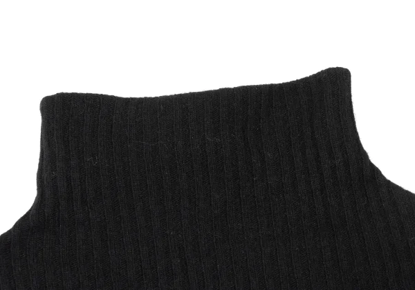 Yohji Yamamoto FEMME Wool Blend High-neck Ribbed Knit Sweater K-170019_004