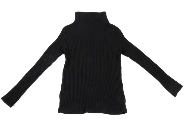 Yohji Yamamoto FEMME Wool Blend High-neck Ribbed Knit Sweater K-170019_010