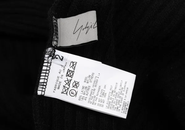 Yohji Yamamoto FEMME Wool Blend High-neck Ribbed Knit Sweater K-170019_012