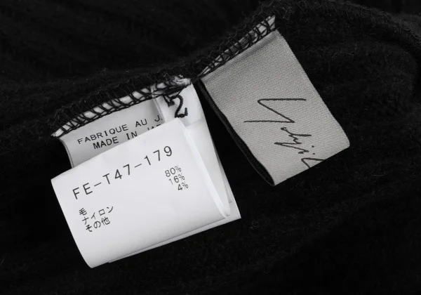 Yohji Yamamoto FEMME Wool Blend High-neck Ribbed Knit Sweater K-170019_013