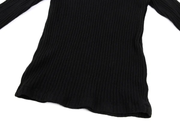 Yohji Yamamoto FEMME Wool blend Switching Neck Ribbed Knit Sweater K-170020_007