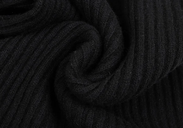 Yohji Yamamoto FEMME Wool blend Switching Neck Ribbed Knit Sweater K-170020_010