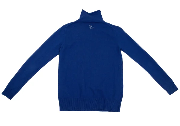 Yohji Yamamoto FEMME Cashmere Back Point Logo Embroidery High-neck Knit K-170021_010