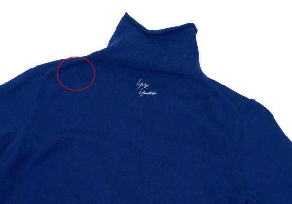 Yohji Yamamoto FEMME Cashmere Back Point Logo Embroidery High-neck Knit K-170021_011