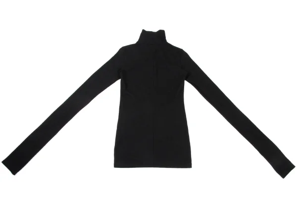 Yohji Yamamoto FEMME Wool Zip Neck Long Sleeve T-shirt K-170022_010