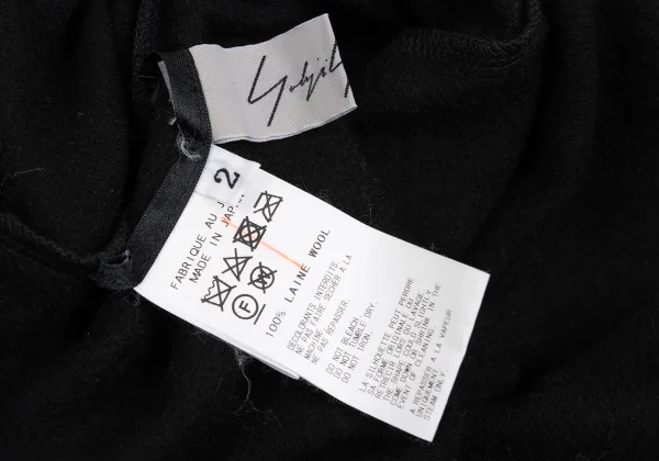Yohji Yamamoto FEMME Wool Zip Neck Long Sleeve T-shirt K-170022_012