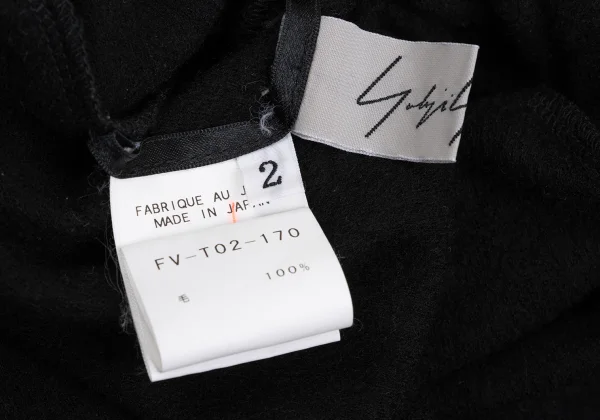 Yohji Yamamoto FEMME Wool Zip Neck Long Sleeve T-shirt K-170022_013