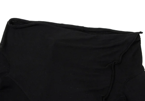 Yohji Yamamoto FEMME Cashmere Blend Cotton Buttonless Side Drape Cardigan K-170023_003