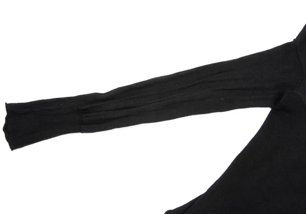 Yohji Yamamoto FEMME Cashmere Blend Cotton Buttonless Side Drape Cardigan K-170023_004