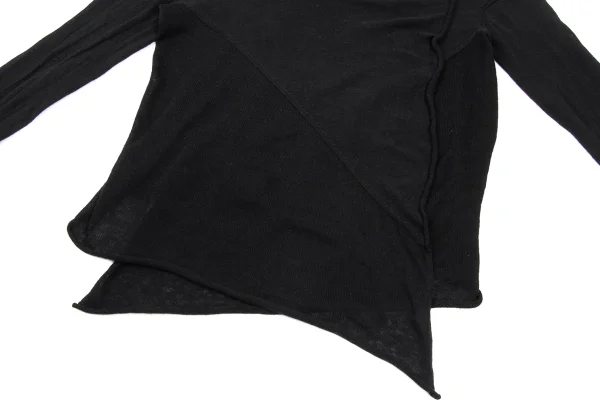 Yohji Yamamoto FEMME Cashmere Blend Cotton Buttonless Side Drape Cardigan K-170023_007