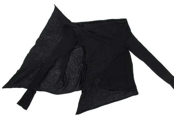 Yohji Yamamoto FEMME Cashmere Blend Cotton Buttonless Side Drape Cardigan K-170023_008
