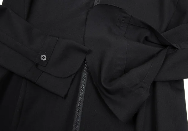 Yohji Yamamoto FEMME Wool Gabardine Cutting Front Zip Pullover Dress K-170025_009