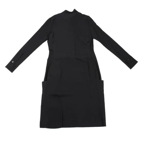 Yohji Yamamoto FEMME Wool Gabardine Cutting Front Zip Pullover Dress K-170025_014