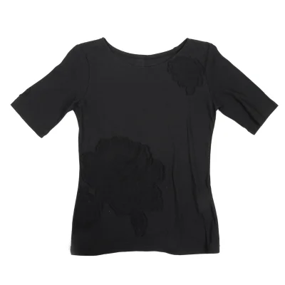 Yohji Yamamoto NOIR Cotton Blend Floral Jacquard T-shirt