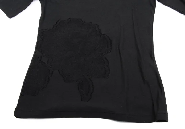 Yohji Yamamoto NOIR Cotton Blend Floral Jacquard T-shirt K-170028_005