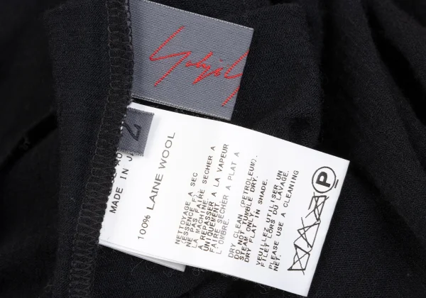 Yohji Yamamoto NOIR Wool Skipper Long Sleeve T-shirt K-170030_016