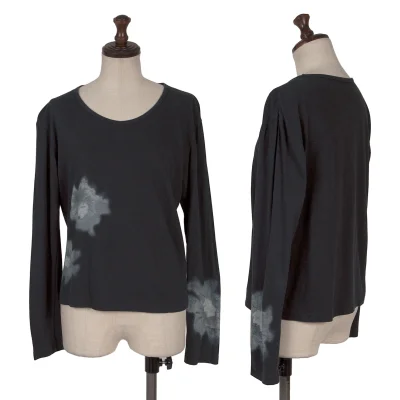 Yohji Yamamoto NOIR Cotton Rayon Floral Print T-shirt