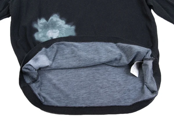 Yohji Yamamoto NOIR Cotton Rayon Floral Print T-shirt K-170032_010