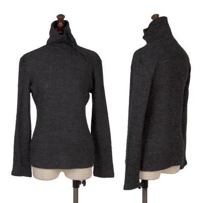 Yohji Yamamoto NOIR Wool Blended Neck-opened Knit Top