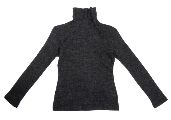 Yohji Yamamoto NOIR Wool Blended Neck-opened Knit Top K-170033_002