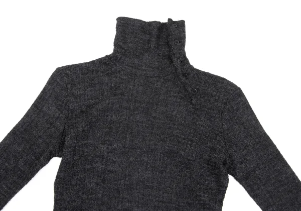 Yohji Yamamoto NOIR Wool Blended Neck-opened Knit Top K-170033_003