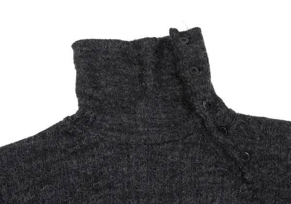 Yohji Yamamoto NOIR Wool Blended Neck-opened Knit Top K-170033_004
