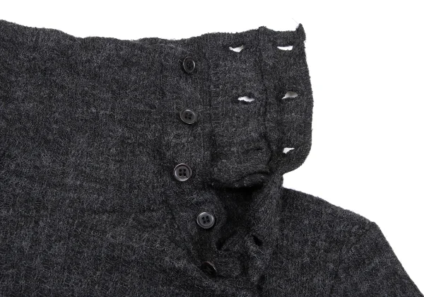 Yohji Yamamoto NOIR Wool Blended Neck-opened Knit Top K-170033_006