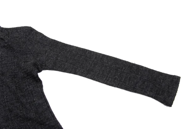 Yohji Yamamoto NOIR Wool Blended Neck-opened Knit Top K-170033_008