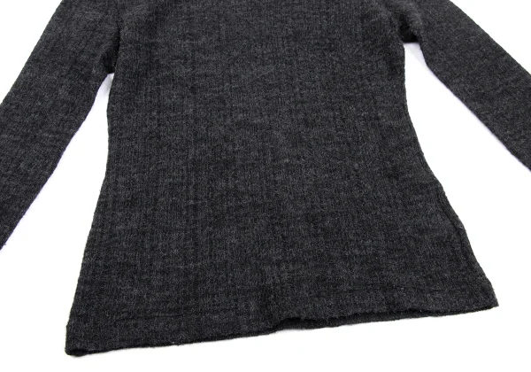 Yohji Yamamoto NOIR Wool Blended Neck-opened Knit Top K-170033_010