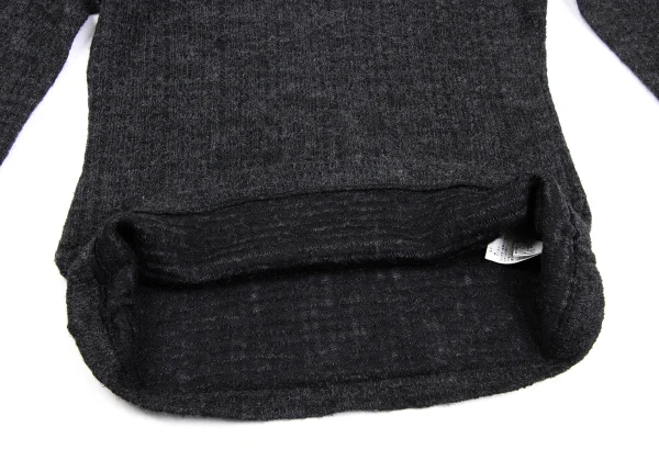 Yohji Yamamoto NOIR Wool Blended Neck-opened Knit Top K-170033_011