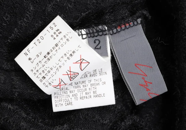 Yohji Yamamoto NOIR Wool Blended Neck-opened Knit Top K-170033_016