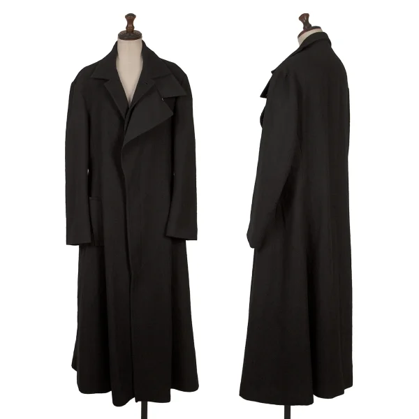 Yohji Yamamoto NOIR Layered Switching Wool Coat Black 2 K-170034_001
