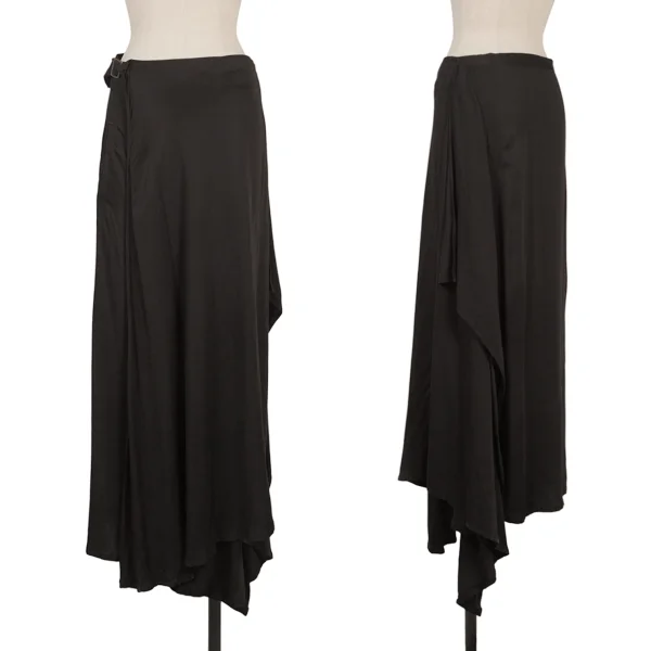 Yohji Yamamoto NOIR Drape Rayon Wrap Skirt Black S-M K-170036_001