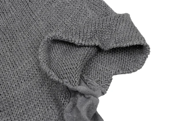Plantation Linen Switching Short Sleeve Knit Sweater K-170048_005