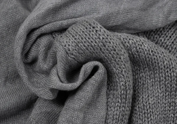 Plantation Linen Switching Short Sleeve Knit Sweater K-170048_011