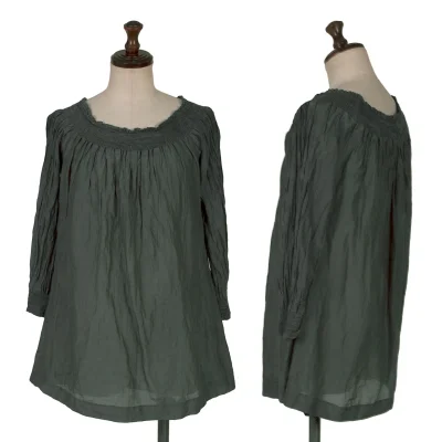 Theory Cotton Silk Wrinkle Blouse