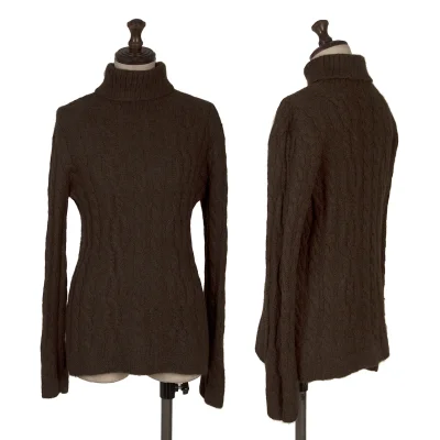 VAL by VALENTINO Wool Turtle Neck Cable Knit Sweater