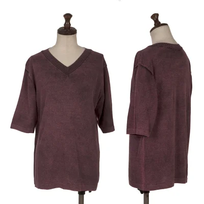 L'EQUIPE YOSHIE INABA V-neck Short Sleeve Knit Sweater