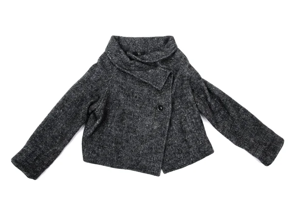 Y's Wool Nylon Herringbone Wrap Jacket K-170059_002