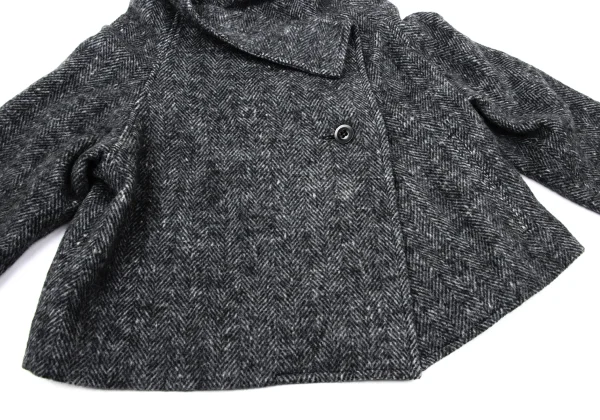 Y's Wool Nylon Herringbone Wrap Jacket K-170059_005