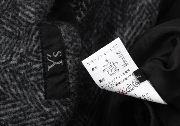 Y's Wool Nylon Herringbone Wrap Jacket K-170059_012